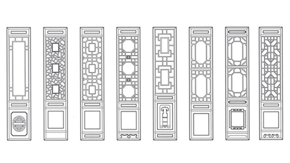 长洲喜迎门中式花格CAD设计图样式大全